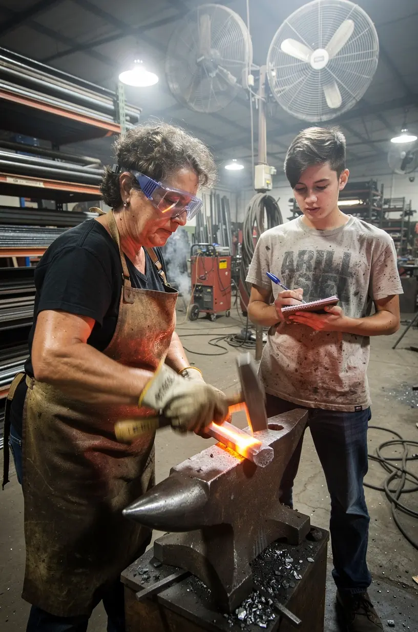 Collaborative crafting workshop with diverse artisans sharing techniques.