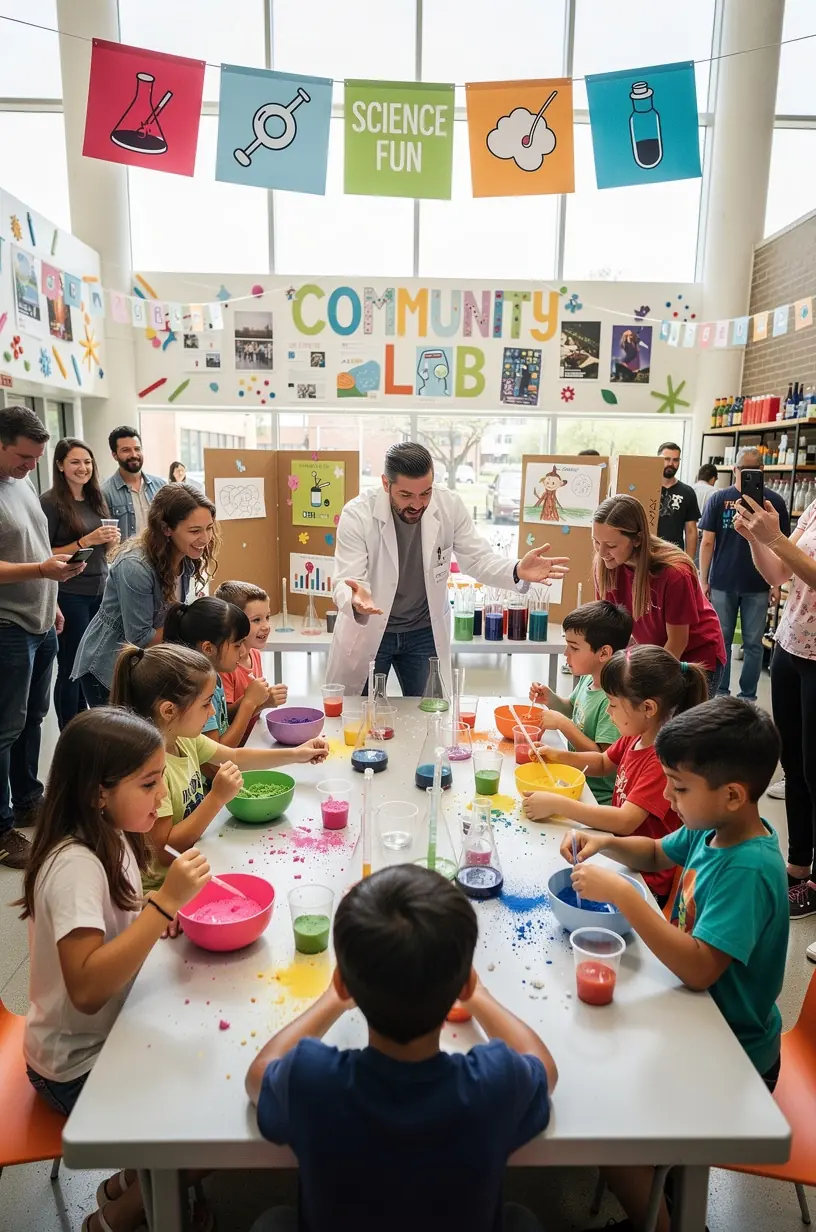 Multi-craft hub showcasing diverse DIY activities and collaboration.