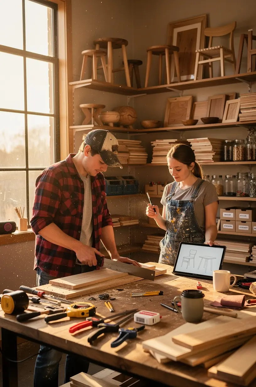 Skill sharing in DIY projects and crafts workspace