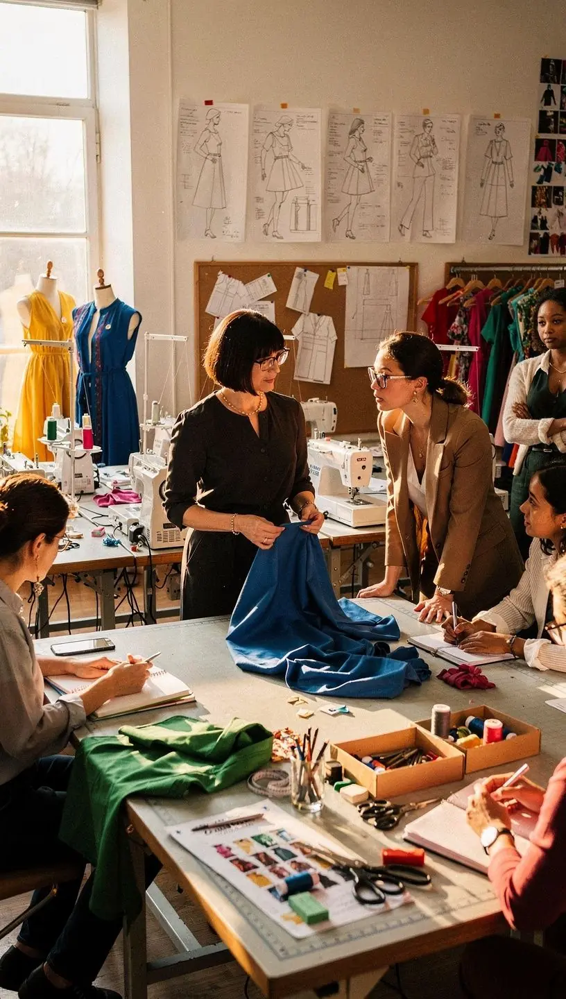 Sustainable crafting projects in a collaborative workspace.